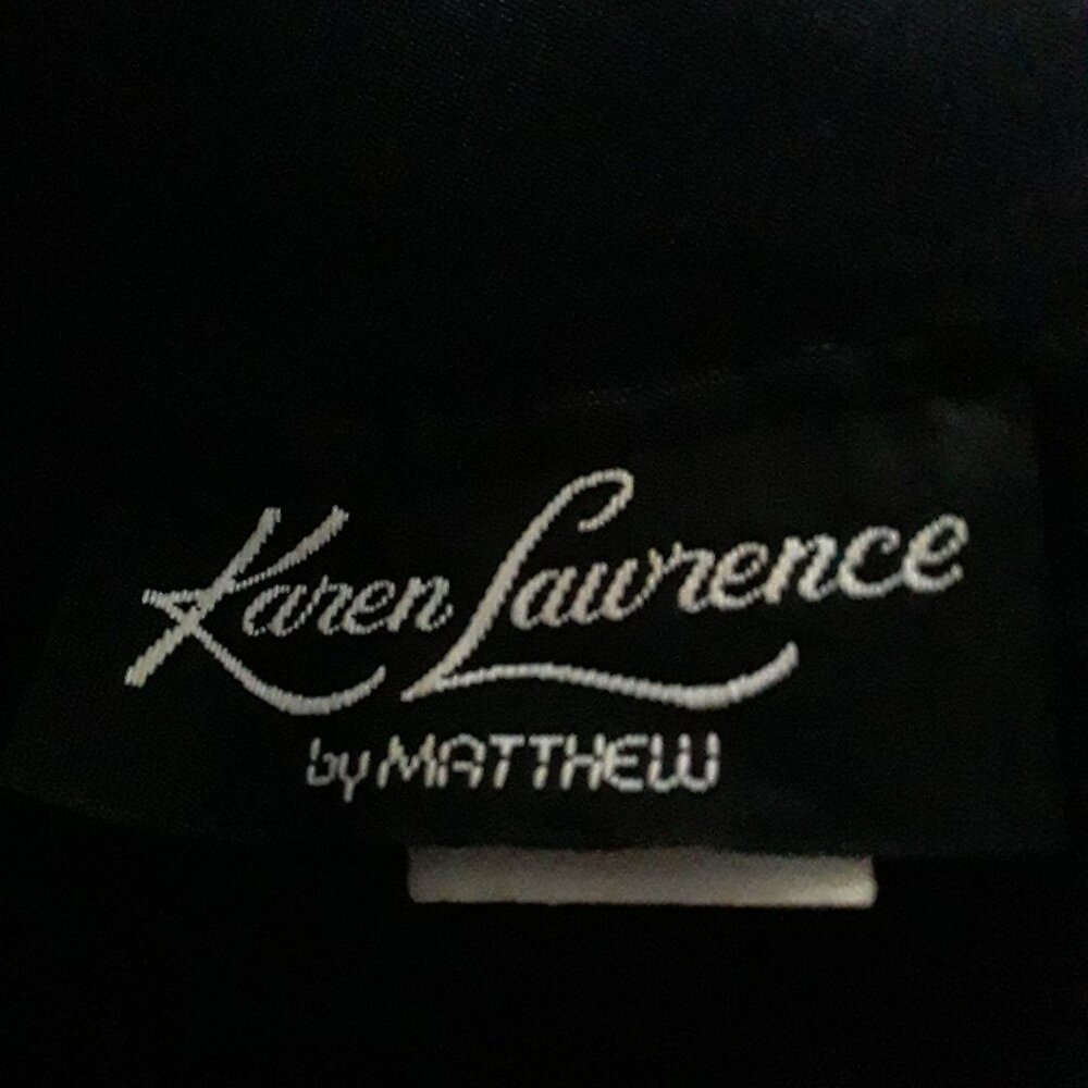 Vintage Karen Lawrence by Matthew lovely crinkle blk and purple puffy top size 8 - Picture 2 of 13